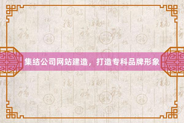 集结公司网站建造，打造专科品牌形象
